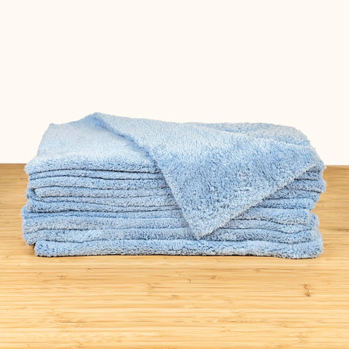 450 GSM Blue Plush Edgeless Towel 16 x 16