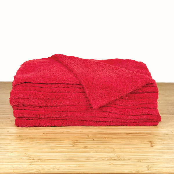 450 GSM Red Plush Edgeless Towel 16 x 16